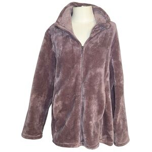 32 Degree heat mauve purple fuzzy full zip jacket size XXL